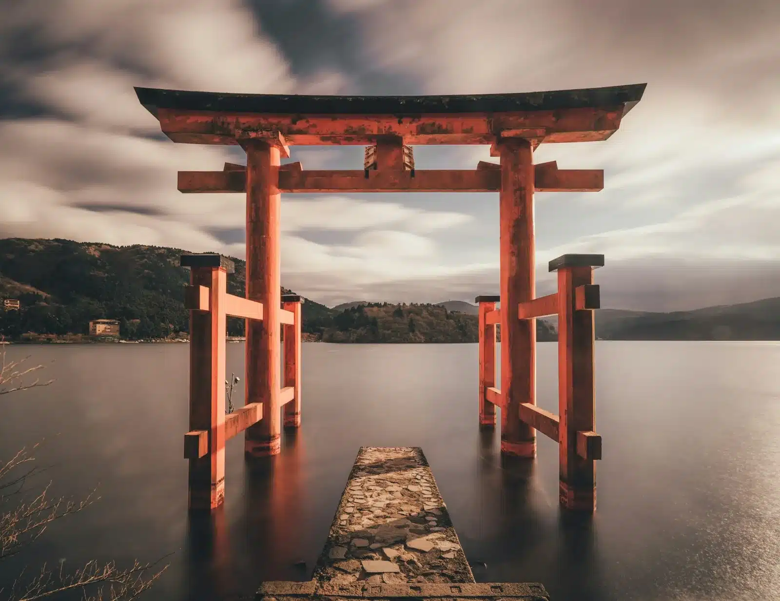 Bairro tradicional em Kyoto no fim de tarde