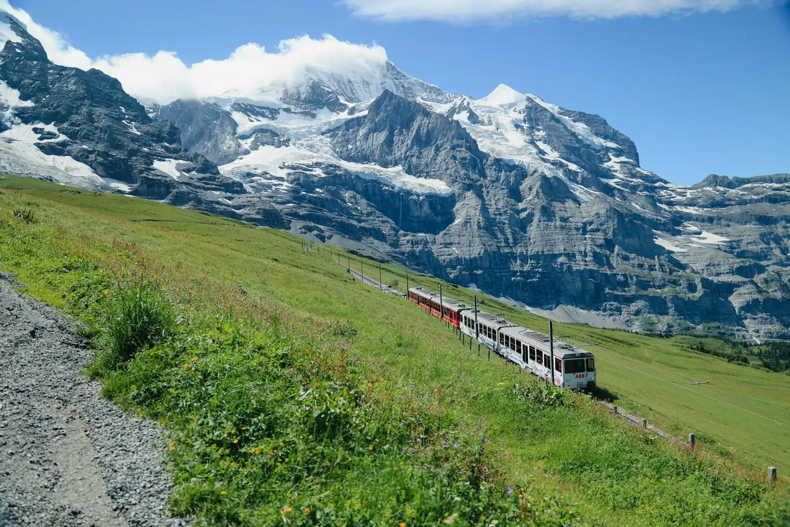 Quanto custa viajar para a Suíça em 2026: do chocolate ao luxo silencioso 4 Paisagem montanhosa suíça com trem